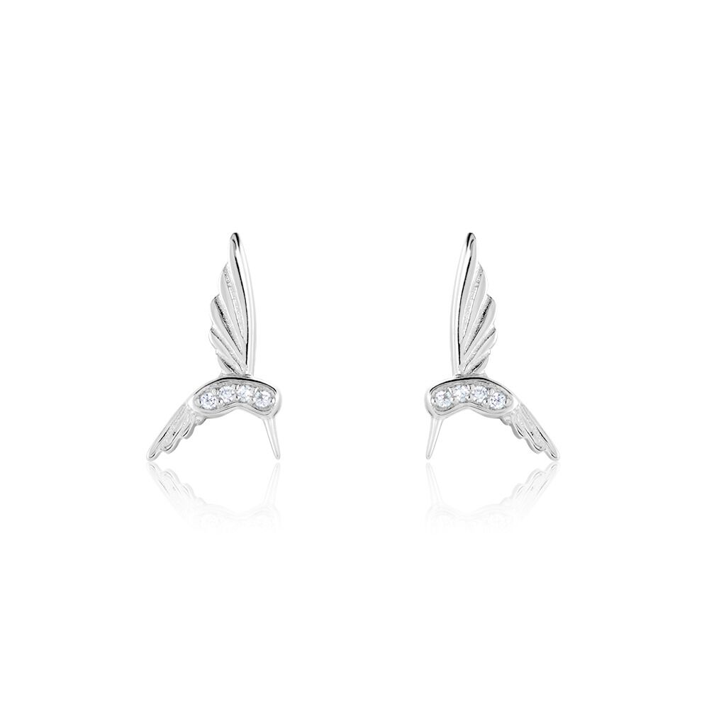 Boucles D'oreilles Puces Irysa Argent Blanc Oxyde De Zirconium - Puces Femme | Marc Orian