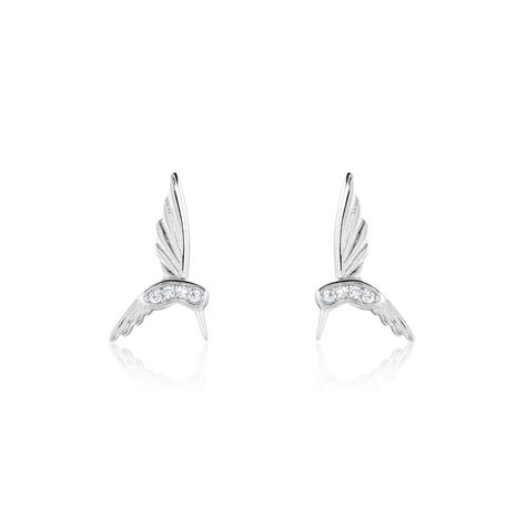 Boucles D'oreilles Puces Irysa Argent Blanc Oxyde De Zirconium - Puces Femme | Marc Orian