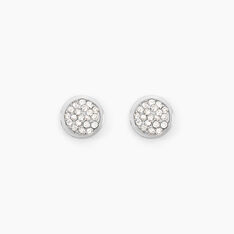 Boucles D'oreilles Puces Or Blanc Strass - Clous d'oreilles Femme | Marc Orian