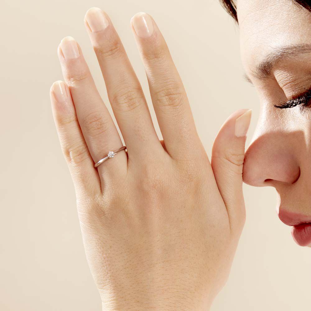 Bague Solitaire Veronika Or Blanc Diamant - Parures de mariage Femme | Marc Orian