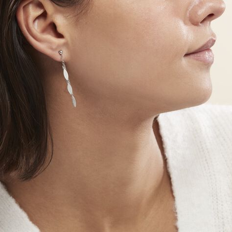 Boucles D'oreilles Pendantes Argent Blanc Osama - Boucles d'oreilles Pendantes Femme | Marc Orian