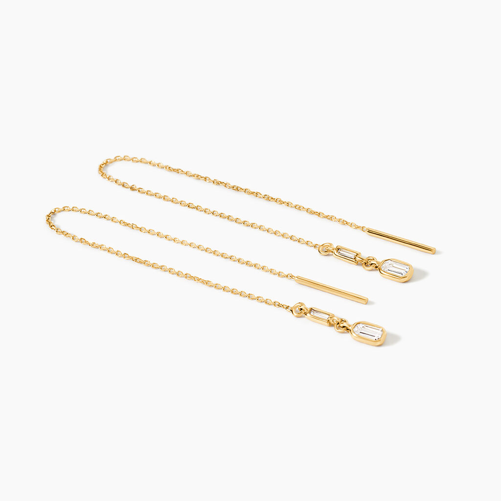 Boucles D'oreilles Or Jaune Mercy Oxyde De Zirconium - Pendantes Femme | Marc Orian