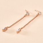 Boucles D'oreilles Pendantes Kenta Argent Rose Oxyde De Zirconium - Pendantes Femme | Marc Orian