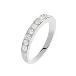 Demi-alliance Or Blanc Valentine Diamants Synthetique - Alliances avec pierres Femme | Marc Orian