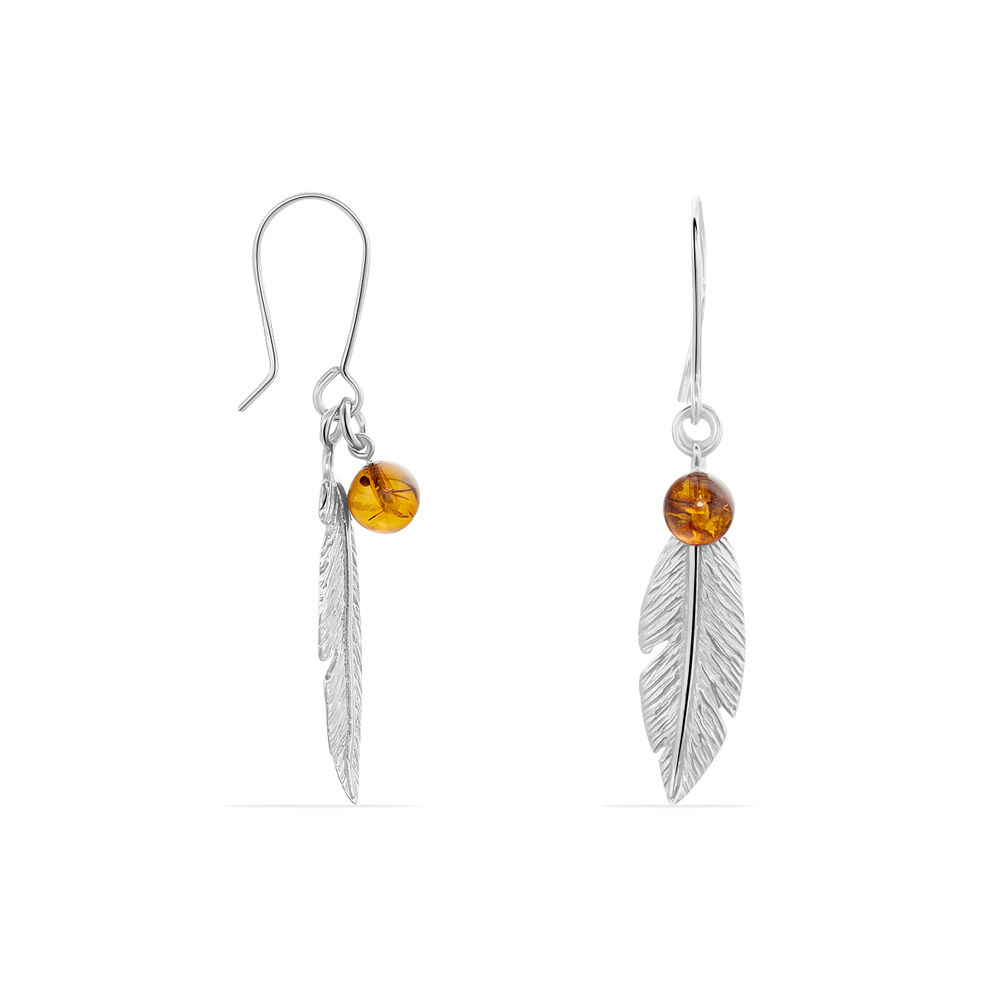 Boucles D'oreilles Pendantes Argent Blanc Adriane Ambres - Pendantes Femme | Marc Orian