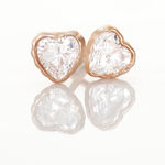 Boucles D'oreilles Puces Kadidjatou Or Rose Oxyde De Zirconium - Puces Famille | Marc Orian