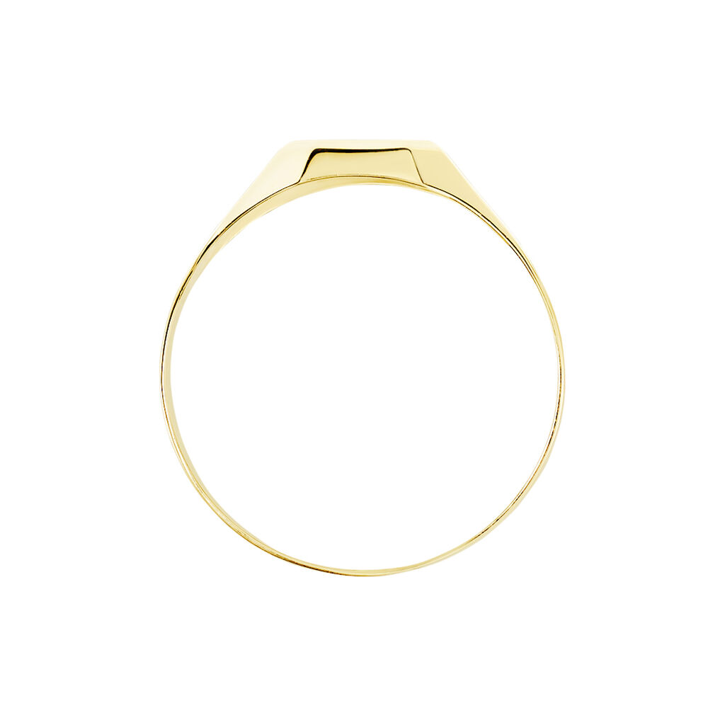 Chevalière Carree Or Jaune Oxyde De Zirconium - Chevalières Famille | Marc Orian