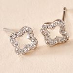 Boucles D'oreilles Puces Tully Argent Blanc Oxyde De Zirconium - Puces Femme | Marc Orian