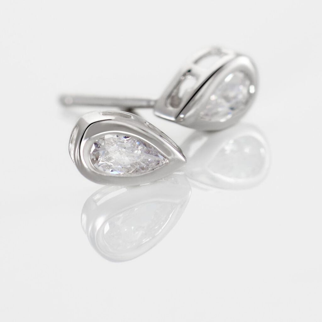 Boucles D'oreilles Puces Argent Blanc Muirgen Oxydes De Zirconium - Clous d'oreilles Femme | Marc Orian