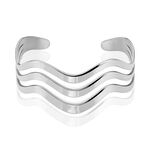 Bracelet Manchette Aelyah Acier Blanc - Bijoux fantaisie Femme | Marc Orian