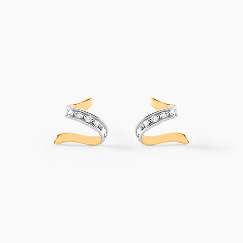 Boucles D'oreilles Puces Ouassima Or Jaune Diamant - Puces Femme | Marc Orian
