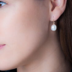 Boucles D'oreilles Pendantes Baroque Or Jaune Perle De Culture - Boucles d'oreilles Pendantes Femme | Marc Orian