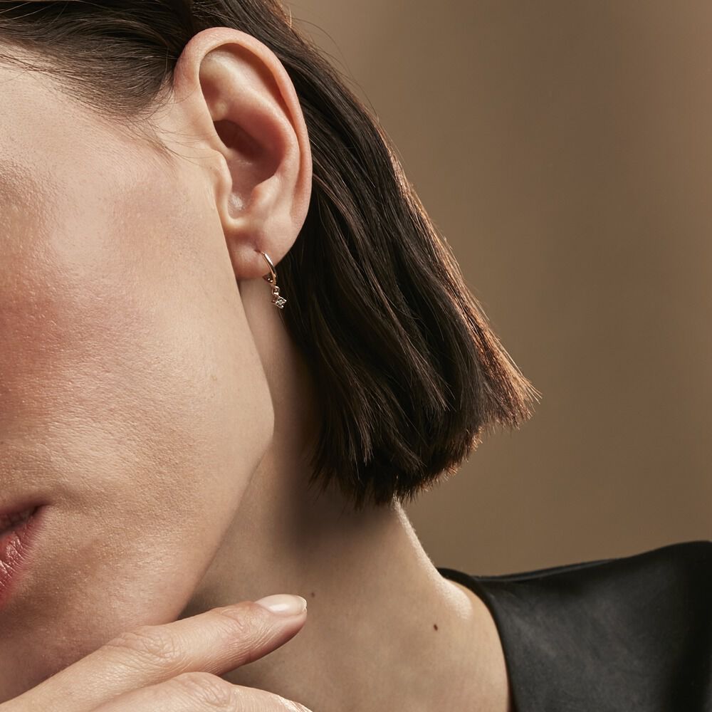 Créoles Racquel Or Jaune Diamant - Créoles Femme | Marc Orian