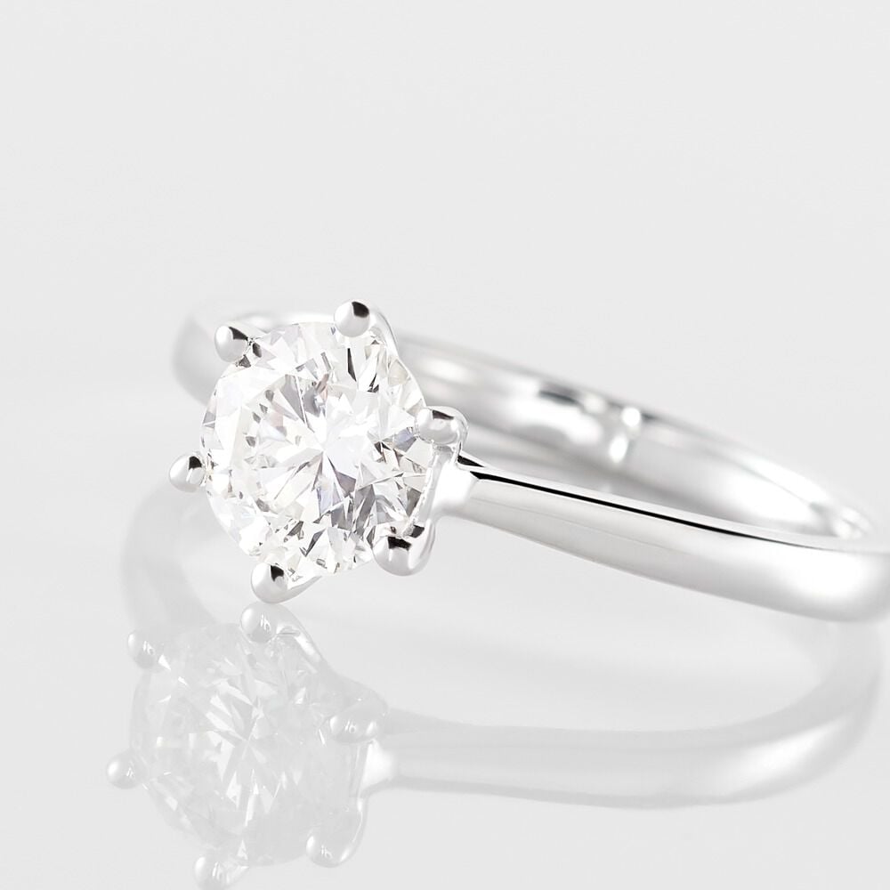 Bague Solitaire Athena Or Blanc Diamant - Parures de mariage Femme | Marc Orian