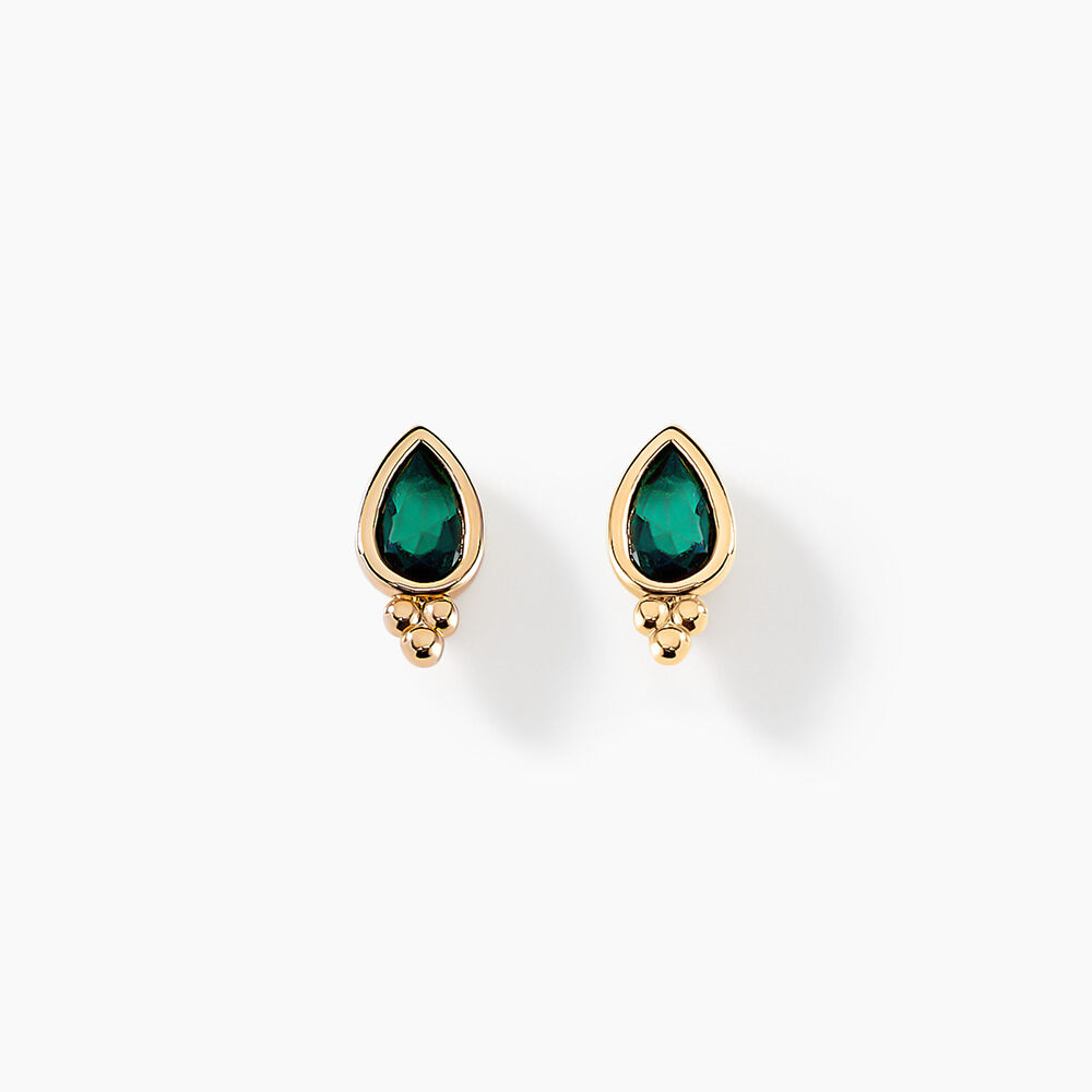 Boucles D'oreilles Puces Marika Plaqué Or Doré Pierre D'imitation - Puces Femme | Marc Orian