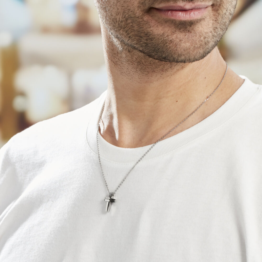 Collier Ruya Acier Blanc Oxyde De Zirconium - Colliers avec pierres Homme | Marc Orian