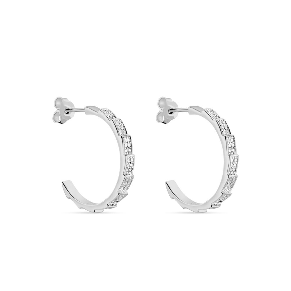 Créoles Nevada Rondes Argent Blanc Oxyde De Zirconium - Créoles Femme | Marc Orian