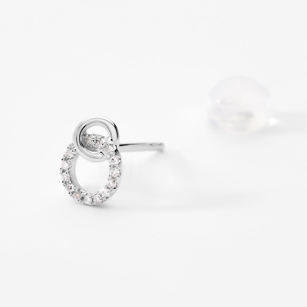 Boucles D'oreilles Puces Mahaut Or Blanc Diamant -  Femme | Marc Orian
