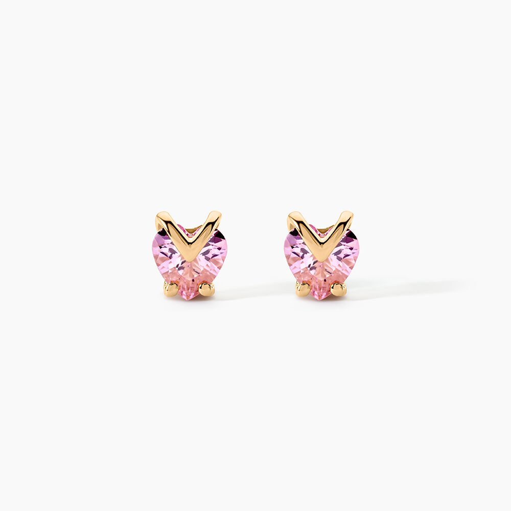 Boucles D'oreilles Puces Abelinia Plaqu&eacute; Or Jaune Oxyde De Zirconium - Puces Femme | Marc Orian