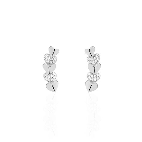 Boucles D'oreilles Grimpantes Haylee Argent Blanc Oxyde De Zirconium - Boucles d'oreilles Ear cuffs Femme | Marc Orian