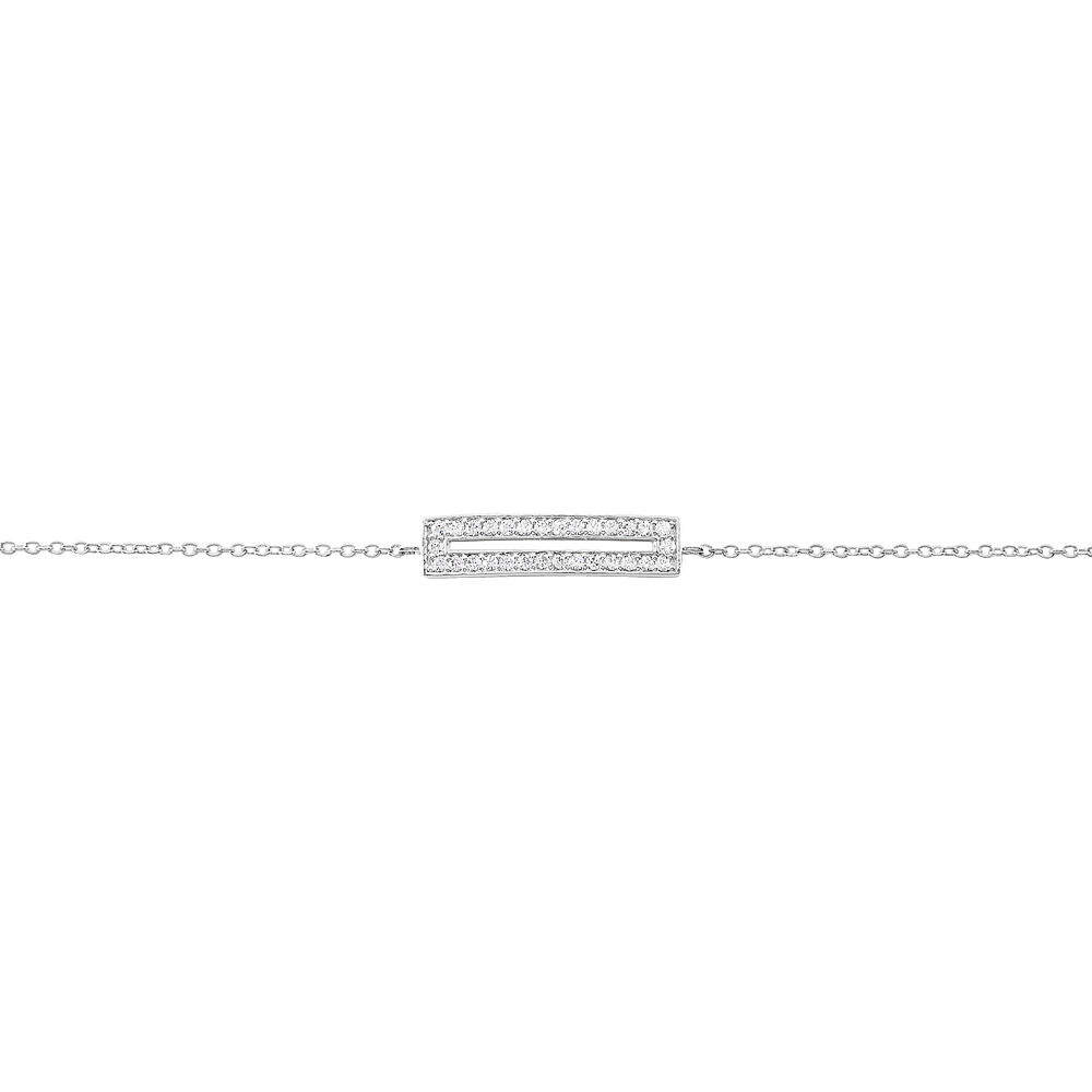 Bracelet Argent Blanc Damiette Oxyde De Zirconium - Bracelets chaînes Femme | Marc Orian