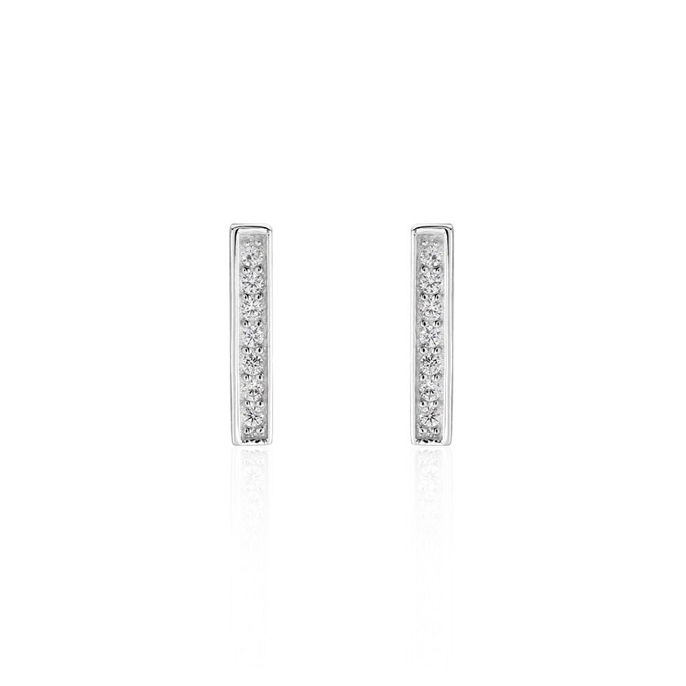 Boucles D'oreilles Puces Argent Blanc Reginus Oxydes De Zirconium - Puces Femme | Marc Orian