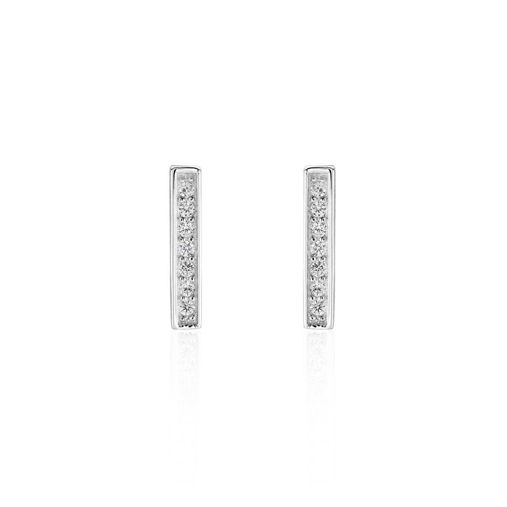 Boucles D'oreilles Puces Argent Blanc Reginus Oxydes De Zirconium - Puces Femme | Marc Orian