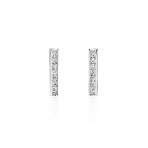 Boucles D'oreilles Puces Argent Blanc Reginus Oxydes De Zirconium - Puces Femme | Marc Orian