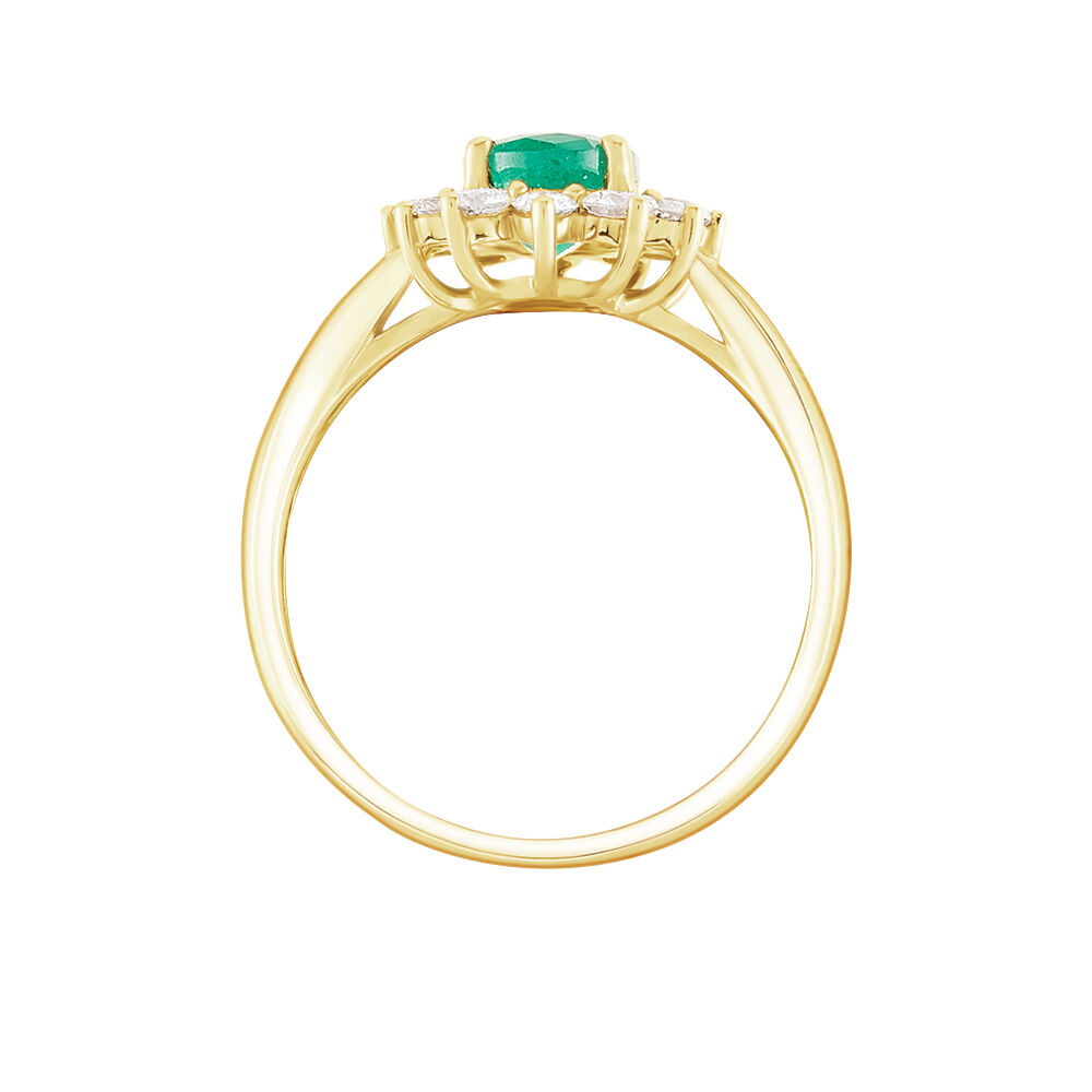 Bague Or Jaune Emeraude Diamants - Bagues vintage Femme | Marc Orian