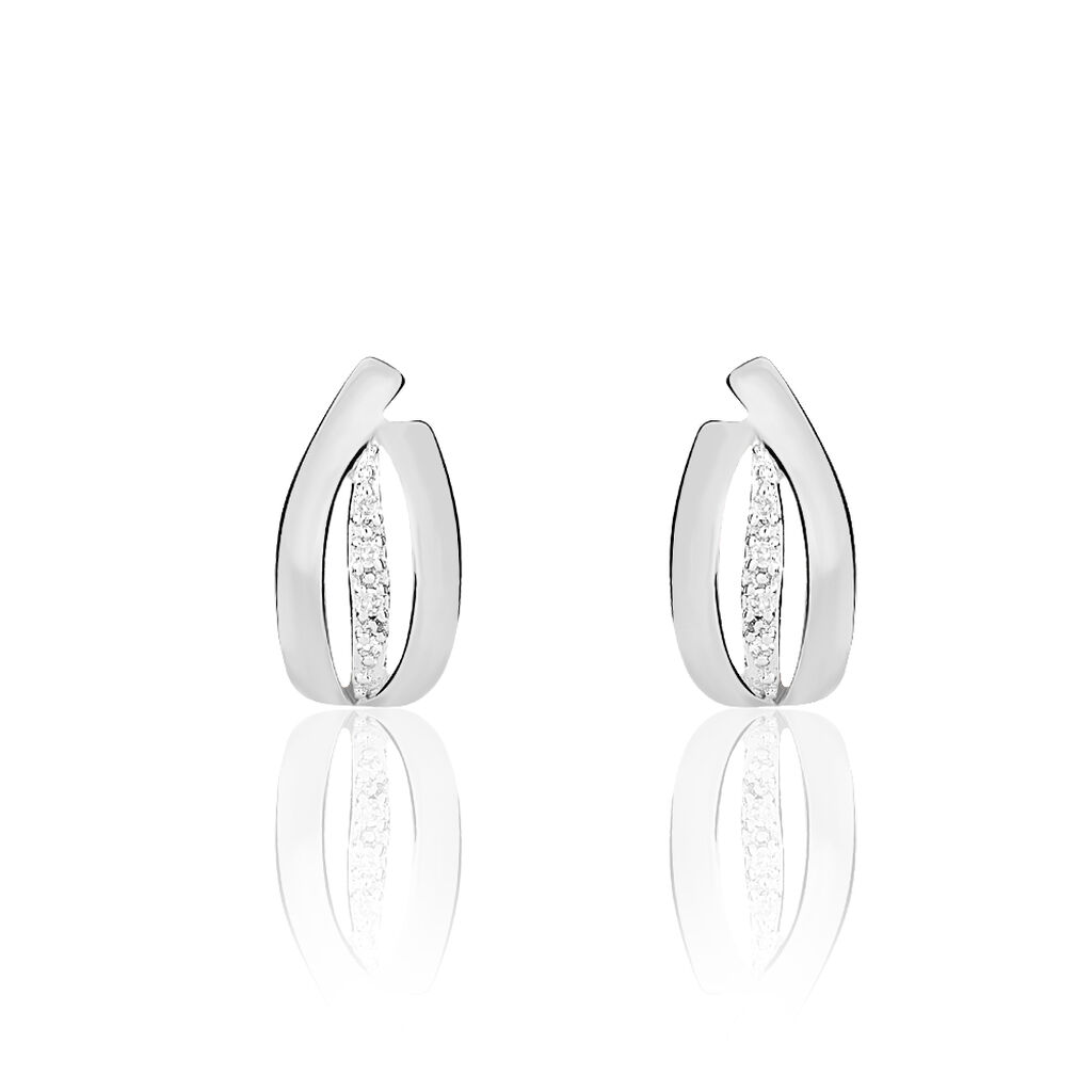 Boucles D'oreilles Puces Aelis Or Blanc Diamant - Puces Femme | Marc Orian