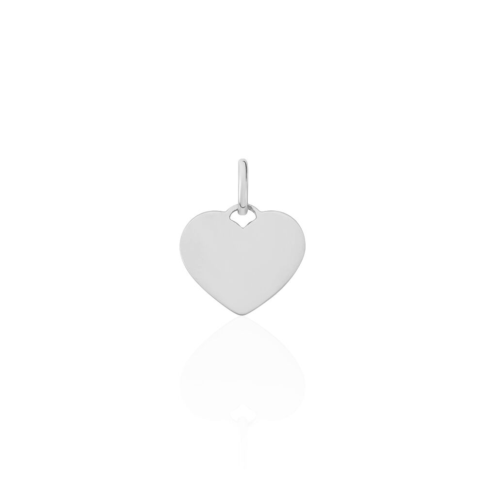 Pendentif Ange Coeur Or Blanc - M&eacute;dailles et m&eacute;daillons Famille | Marc Orian