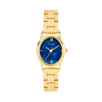 cadran doré fond bleu bracelet acier doré