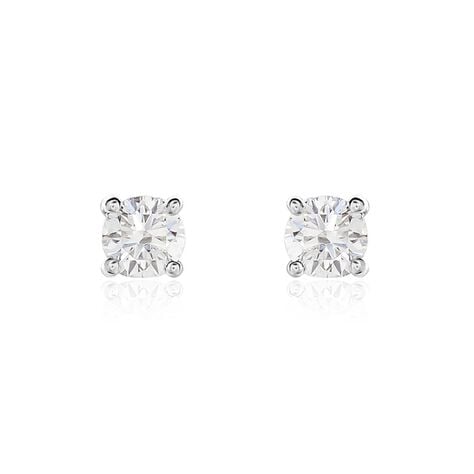 Boucles D'oreilles Puces Or Blanc Victoria Diamant - Puces Femme | Marc Orian