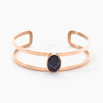 Bracelet Jonc Eline Acier Rose Pierre De Synthese - Bracelets joncs Femme | Marc Orian