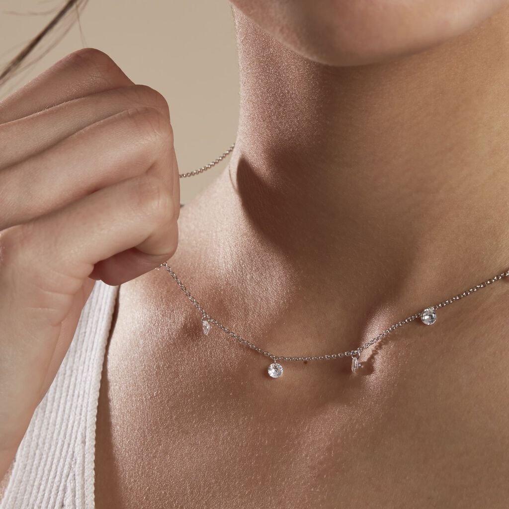 Collier Argent Collie Argent Blanc Oxyde - Colliers Femme | Marc Orian