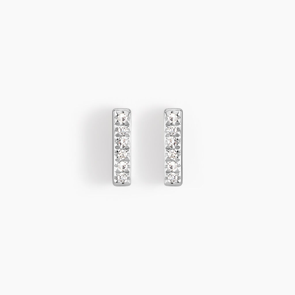 Boucles D'oreilles Puces Aprhodisia Or Blanc Diamant Blanc - Boucles d'oreilles pierres précieuses Femme | Marc Orian