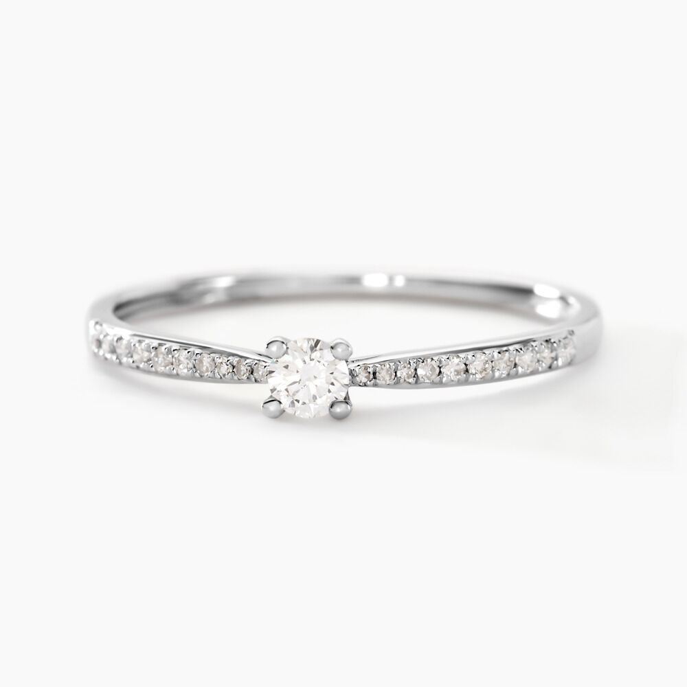 Bague Solitaire Hemera Or Blanc Diamant - Solitaires Femme | Marc Orian