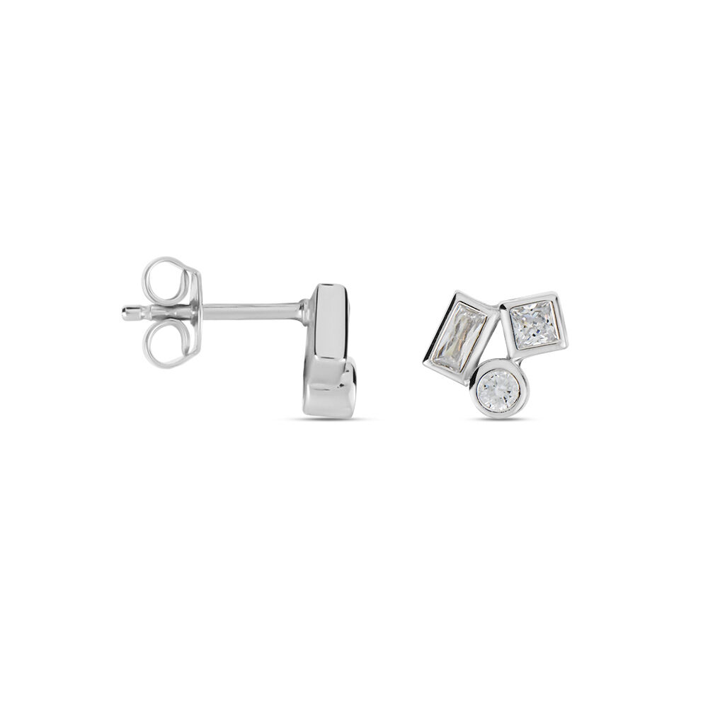 Boucles D'oreilles Puces Argent Duredle Oxydes De Zirconium - Puces Femme | Marc Orian