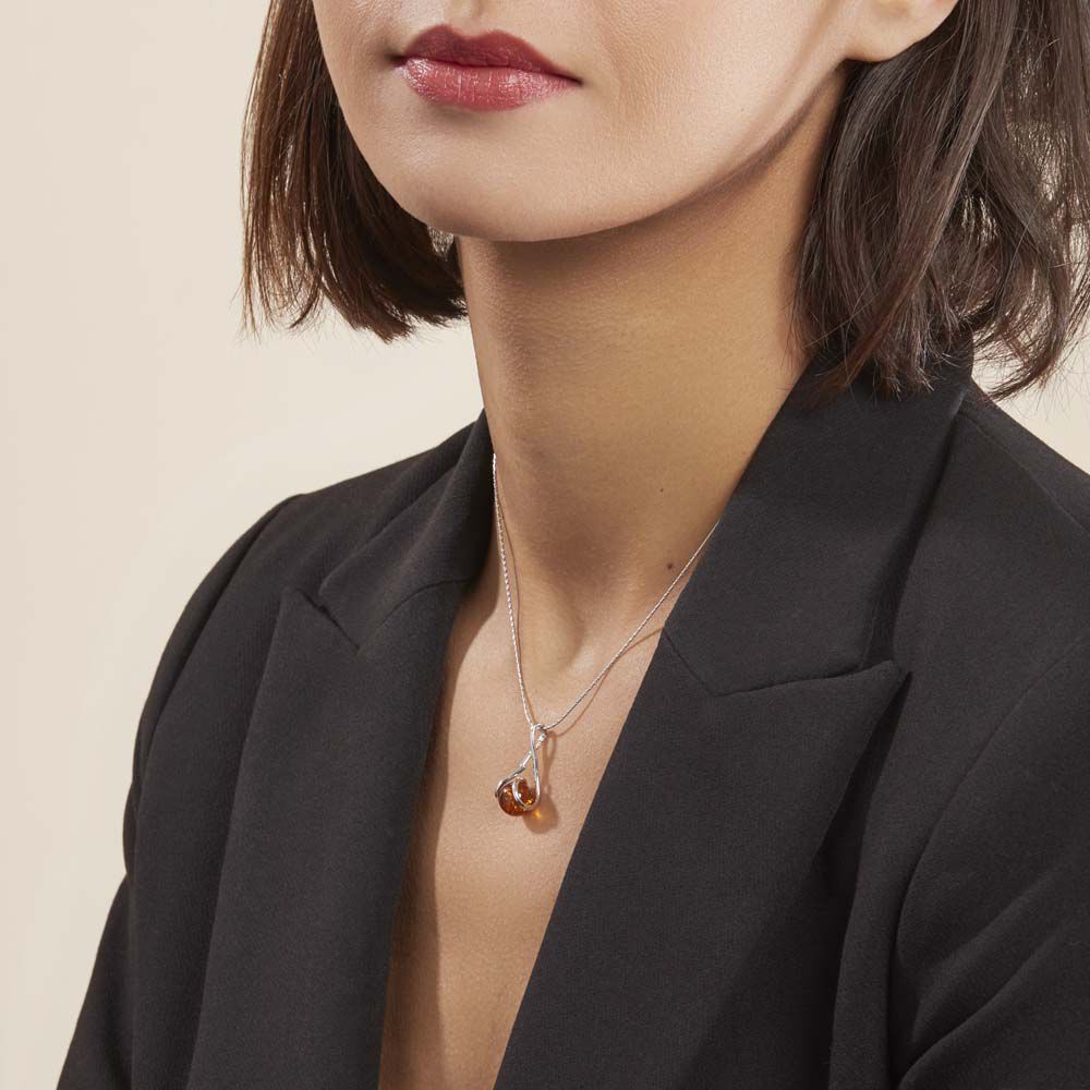 Collier Argent Blanc Simona Ambre - Colliers avec pierres Femme | Marc Orian