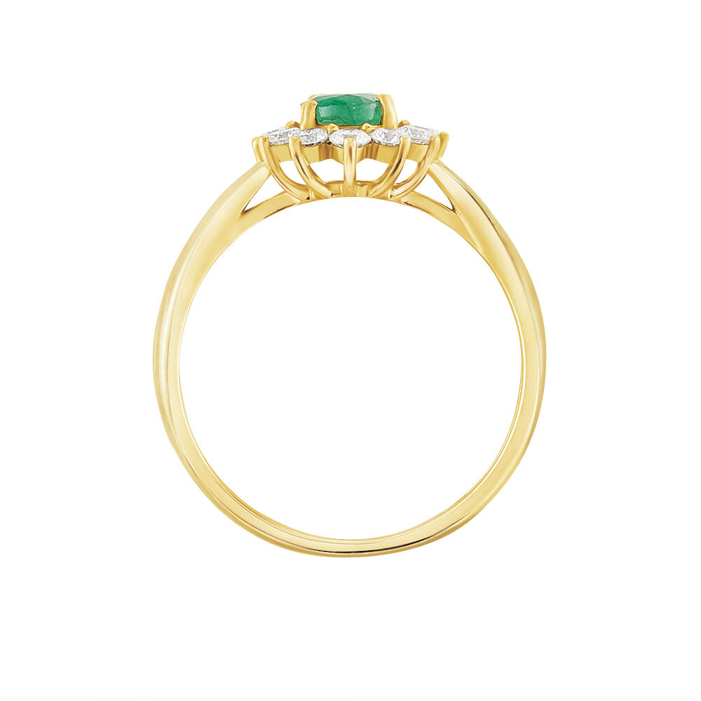 Bague Or Jaune Emeraude Diamants - Bagues vintage Femme | Marc Orian