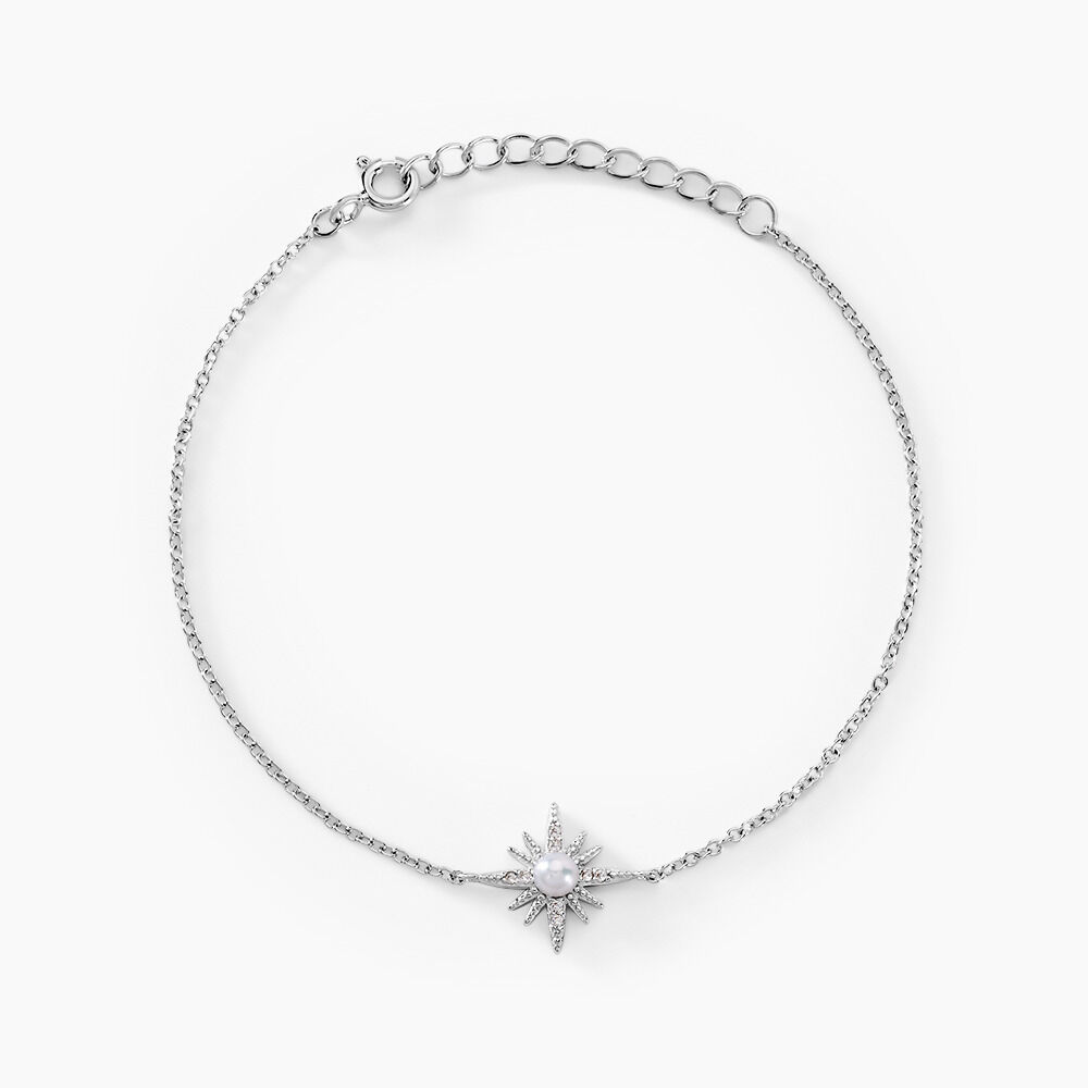 Bracelet Clementia Argent Blanc Perle De Culture Oxyde De Zirconium - Bracelets fantaisie Femme | Marc Orian