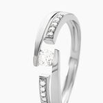 Bague Solitaire Elisa Or Blanc Diamant - Parures de mariage Femme | Marc Orian
