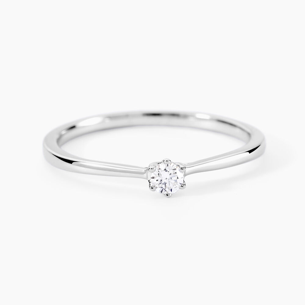 Bague Solitaire Athena Or Blanc Diamant - Solitaires Femme | Marc Orian