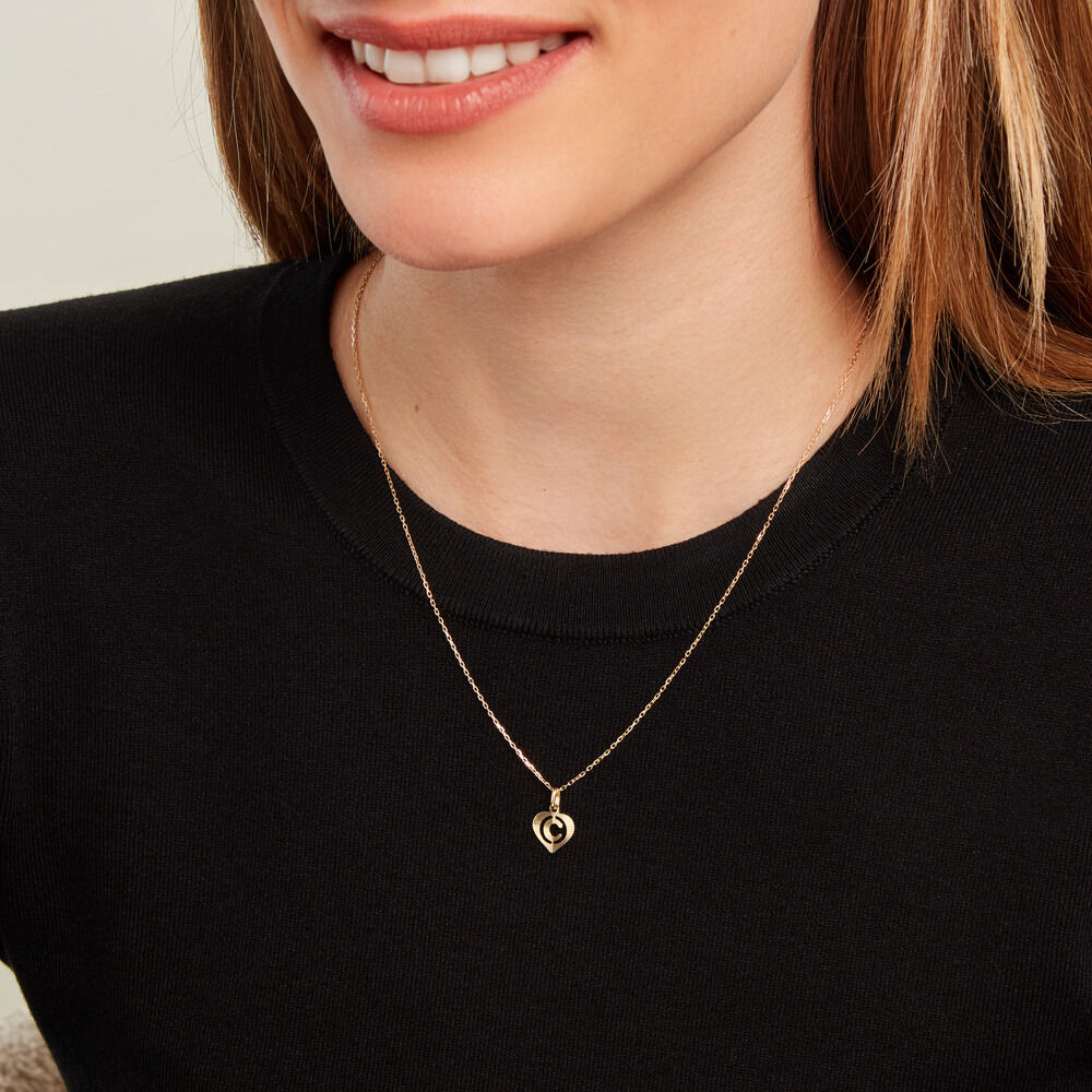 Pendentif Eudocie Coeur Lettre Or Jaune - Pendentifs Femme | Marc Orian