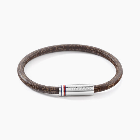 Bracelet Tommy Hilfiger Printed Cord Cuir De Veau Marron - Bracelets cuir Homme | Marc Orian