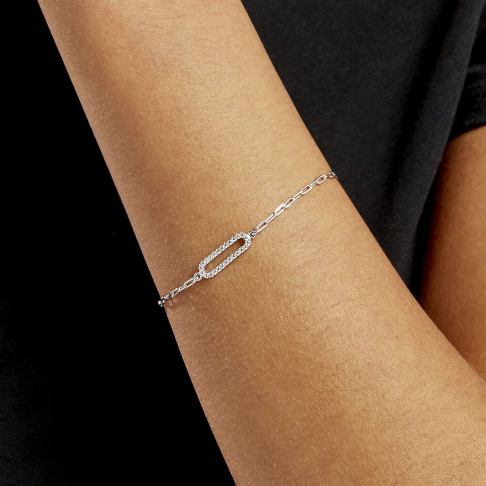 Bracelet Isabel Argent Blanc Oxyde De Zirconium - Bracelets chaînes Femme | Marc Orian