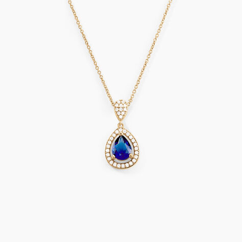 Collier Brigita Plaqué Or Pierre De Synthese Et Oxyde De Zirconium - Colliers avec pierres Femme | Marc Orian