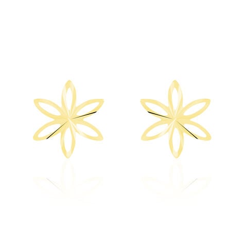 Boucles D'oreilles Puces Fadia Fleur Or Jaune - Puces Femme | Marc Orian