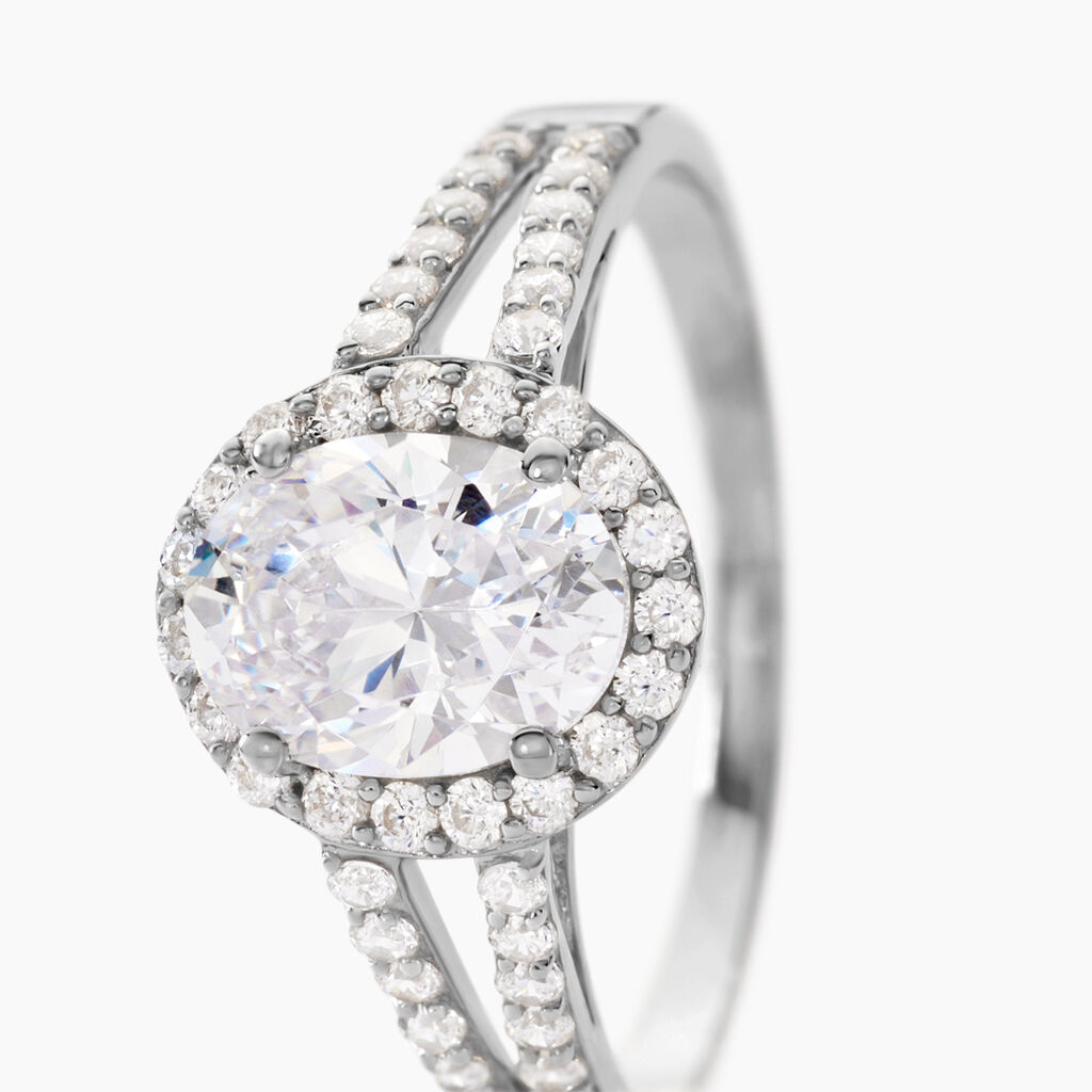 Bague Arjun Or Blanc Oxyde De Zirconium - Bagues Solitaire Femme | Marc Orian