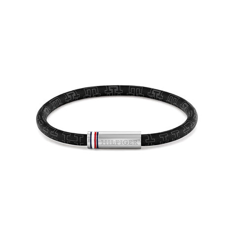 Bracelet Tommy Hilfiger Printed Cord Cuir De Veau Noir - Bracelets cuir Homme | Marc Orian
